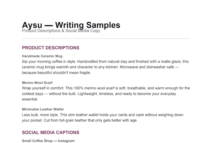write engaging product descriptions and social media content